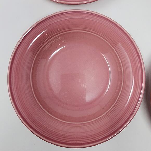 Nancy Calhoun Soup Bowls Set of 4 Solid Dark Rose Pink VTG Stoneware Japan EUC - Picture 5 of 8